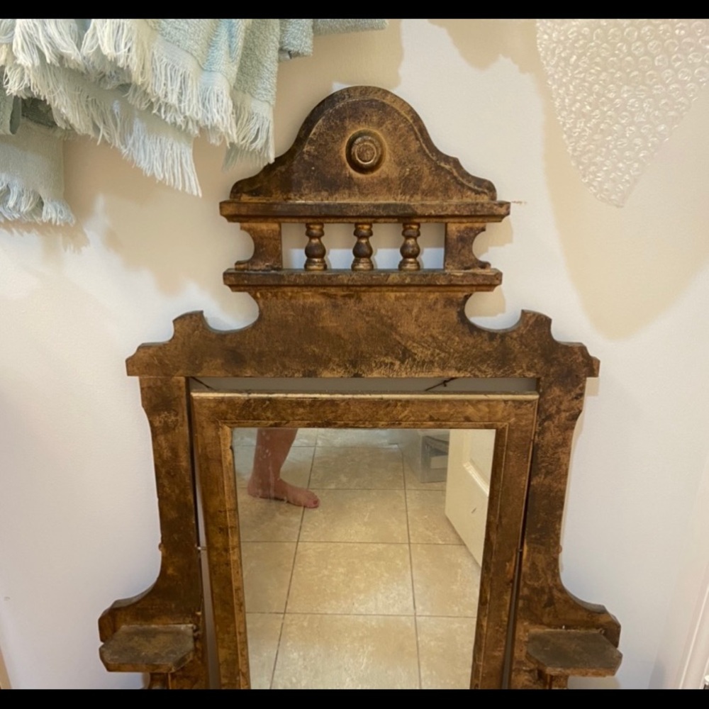 Unique Vintage Mirror in wooden frame - Picture 3 of 4